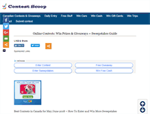 Tablet Screenshot of contestscoop.com